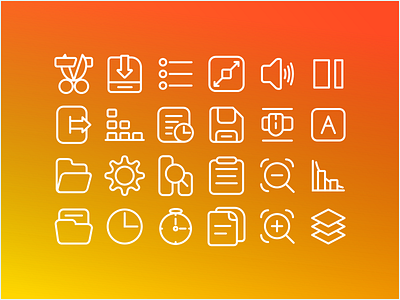 Media Tools Icon set app design flat icon ui vector