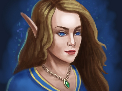 Elf portrait digital elf fantasy fantasyart illustration woman woman portrait