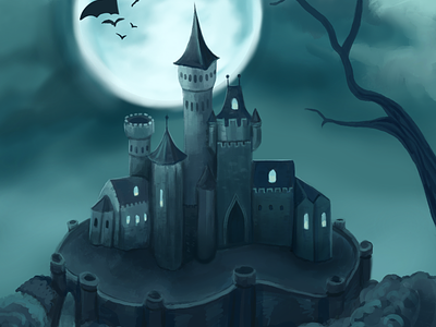 Vampire's nest bats castle dracula moon vampire
