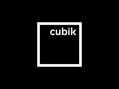 Cubik black clean cubik custom design geometry handmade jewelry logo mark ornaments package rectangle simple type typography white word wordmark