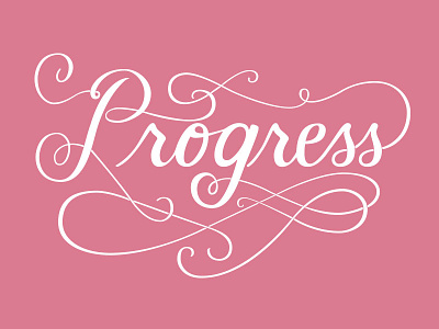 Progress brush lettering lettering progress script swash swashes vector lettering