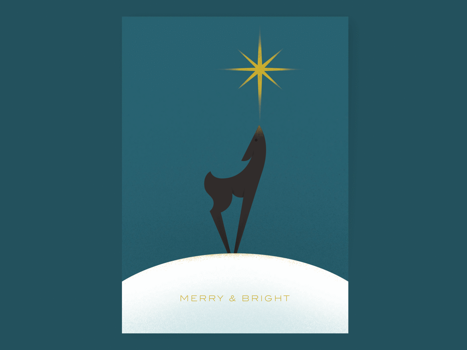 Deer Christmas Card Illustration