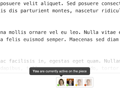 Article editing interface chat collaborate editor markdown monospace the conversation ui