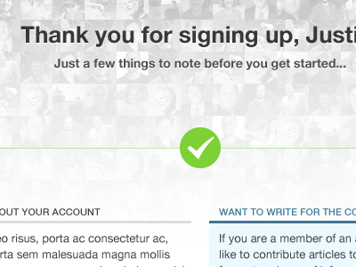 Registration complete! :D account form reader register signup the conversation