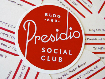 Presidio Social Club elegant logo presidio retro script strohl typography