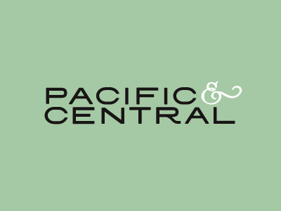 Pacific & Central ampersand restaurant typography