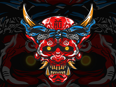 Japanese Gangster Mask branding clothing clothingline design dope drawing hypebeast illustration japanese logo streetwear vector