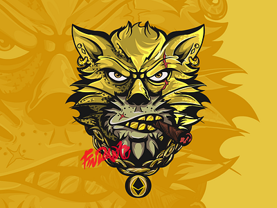 Yellow Cat NFT base character for personal commission project. artist branding character design design dope drawing graphic design hypebeast illustration logo nft nftart pfp streetwear ui vector