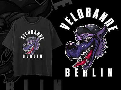 VELOBANDE - WOLF CYCLIST ILLUSTRATION head only. animation berlin bicycle art bicycle artwork branding character illustration cyclist design dope drawing graphic design hypebeast illustration logo streetwear ui vector velobande wolf wolf illustration