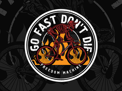 Go Fast Don't DIE skull Illustration