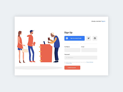 Sign Up UI design figma illustration sign up simple ui ux web website