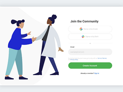 Community Sign up figma join newuser simple