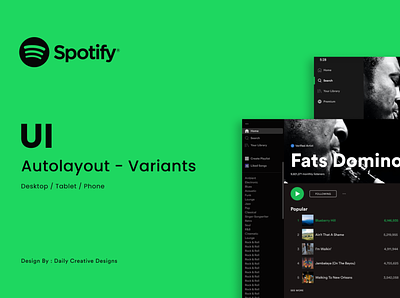 Spotify UI Layout | Freebie Download Figma branding design graphicdesign ui ux