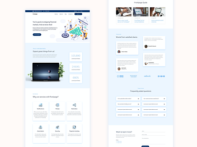 Financial website adobe xd illustration sketchapp website website design