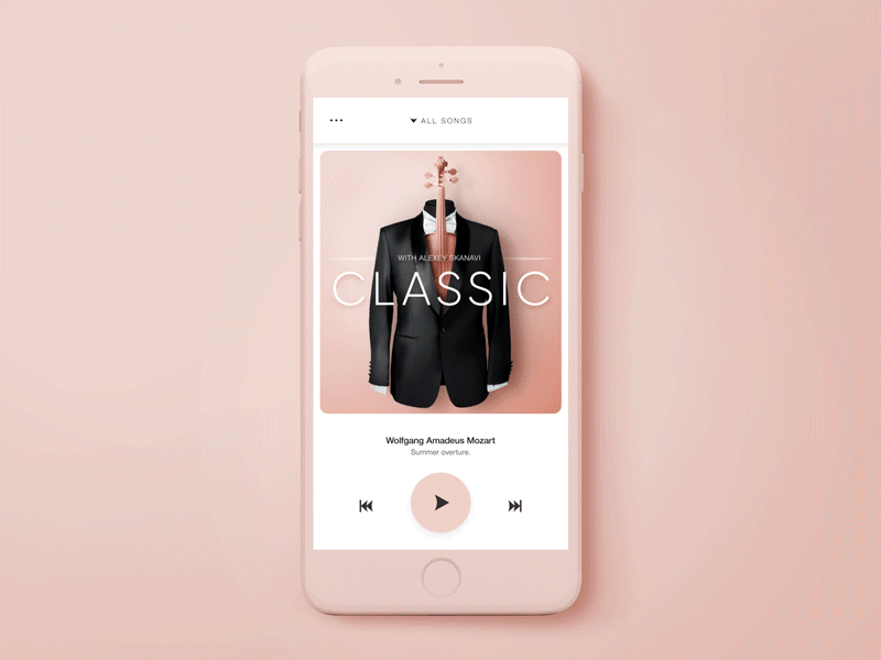 Music App Skanavi android animation app app concept classic music concept ios music app ui ux