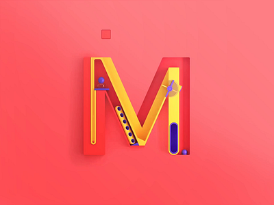 M - more, 3d letters 3d 3d animation 3d art 3d lettering 3d letters agency animation branding creative design element3d font