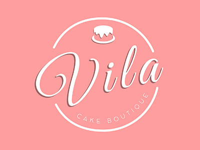 Vila (Fairy) - cake boutique branding cake design food graphic logo script font white lines