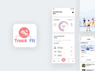 Fitness Tracking App UI UX Mockup Design android app app design design fitness fitness app interface mobile app ui uiux user experience ux xd