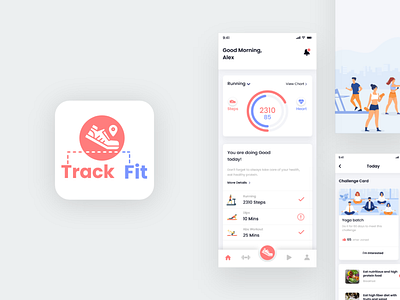 Fitness Tracking App UI UX Mockup Design