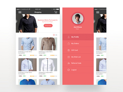 Shopping Mobile App Mockup Design - 1 designinguimobile illustrator mobileapp photoshop userinterface