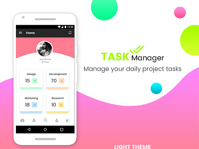 Task Manager App Design Mockup - LightTheme