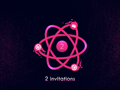 2 Invitations atom behance brand design dribbble icon illustration invititation logo mark symbol web