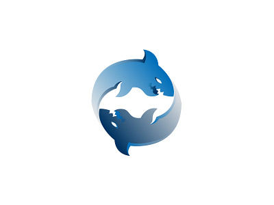 Sharks + Ying & Yang animal balance behance branding design gradient icon identity illustration logo