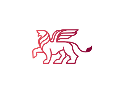 Winged Lion animal behance brand branding classic design dribbble icon lines logo mark portfolio