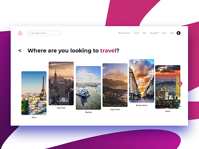 Airbnb Travelling Page airbnb home page ui ux web