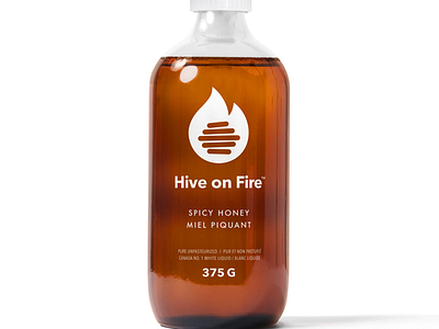 Hive on Fire Honey Packaging clean honey icon illustration label minimal modern packaging simple vector