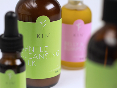 Kin Packaging Detail bottles branding design family icon logo package packaging skin care tree