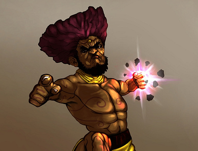 Edd the puncher afro boxer character characterdesign concept art fighter illustration krita warrior