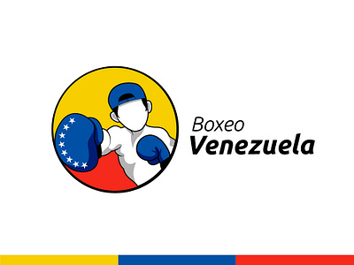 Boxeo Venezuela logo boxing branding design dynamic logo flag flag logo illustration logo logotype sports logo tricolor venezuela