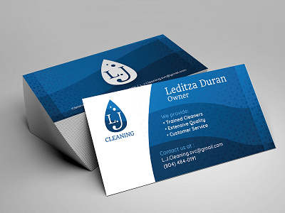 L.J cleaning - Business card - 2019 2019 adobe illustrator branding bussines card cleaning company cold corporate branding design droplet logo serif vector