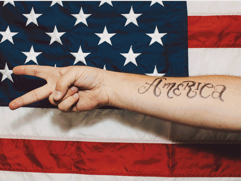 (GIF) 'Merican Tattoos & Miscellany america burlap eagle flag freedom illuminati join or die justice lettering sharpie tattoos