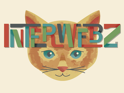 Interwebz Genre Graphic cat illustration interlock interweb lettering meow retro