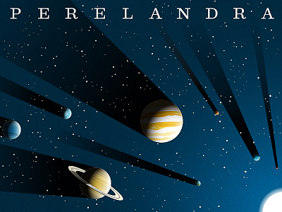 My New Company Launched branding illustration logo perelandra planets scifi space typography vintage