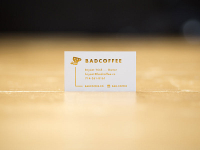 Badcoffee Branding — Card Glamour Shot bones brand branding business card coffee icon illustration logo skull