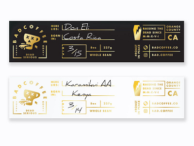 Badcoffee Branding — Labels bones brand branding coffee icon illustration label logo packaging skull