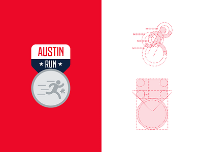 austin run austin geometry golden ratio icon logo logotype medal run symbol texas thirty logos
