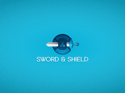 sword & shield tech blue brand grain icon illustration logo logotype shield sword symbol thirty logos