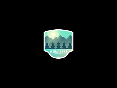 wenatchee - badge gradient badge brand forest gradient icon logo logotype mountain symbol thirtylogos water wenatchee