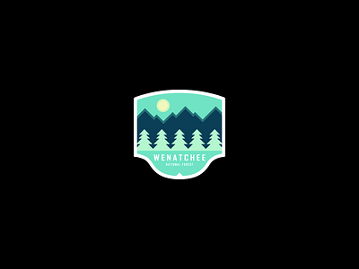 wenatchee - badge flat badge brand flat forest icon logo logotype mountain symbol thirtylogos water wenatchee