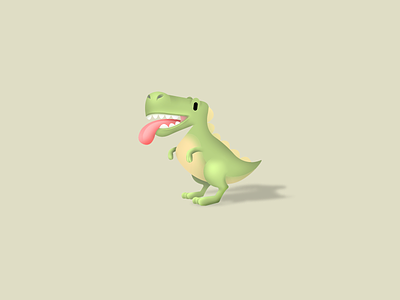 dino animal cartoon character creature cute digital painting dino dinosaur green illustration t rex