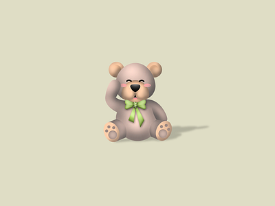 bear animal bear cartoon character creature cute digital painting green illustration toy