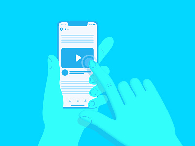 Mobile video preview illustration 2d art 2d design 2d illustration adobe adobe illustrator click figmadesign hand hands illustration iphone marketing mobile motion preview tap vector video
