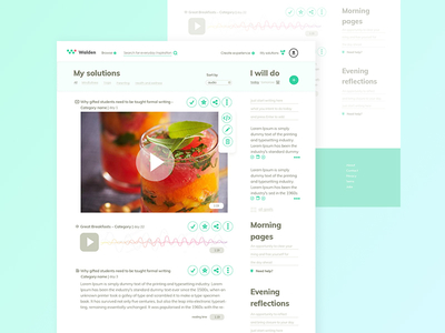 My Solutions page for Walden website ui design ux ui web design