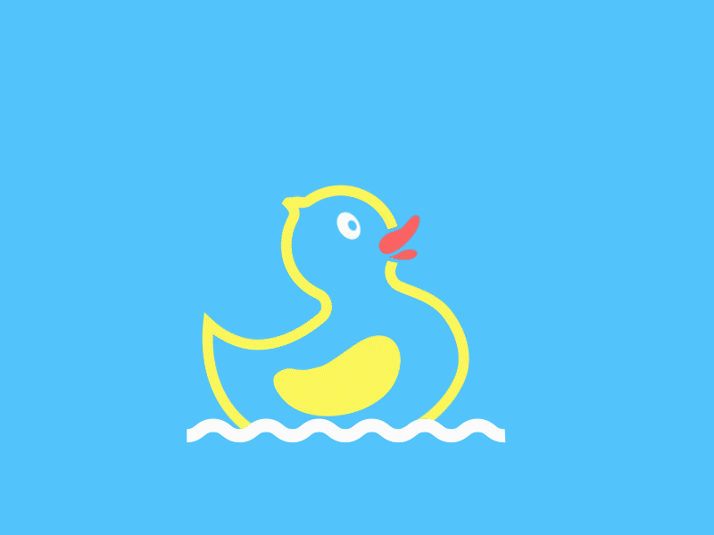 Duckie animation devoted to Rubber Duck Day )) 2d animation 2d design aftereffects animated gif animatedgif animation bubbles duck gif holiday illustration illustrator motion national day rubber duck waves