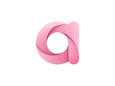 Letter a a colorful crystal logo pink vector vortex