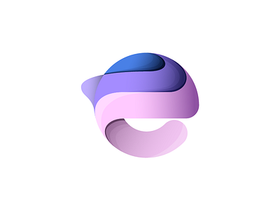 Letter e color crystal e logo vector
